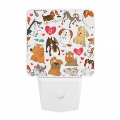 Night Light, A Collection Of Cartoon Dogs With Hearts Around Them. -Nuas Diy Shop 69d117b136f043341a961f26af441e0a3360b170