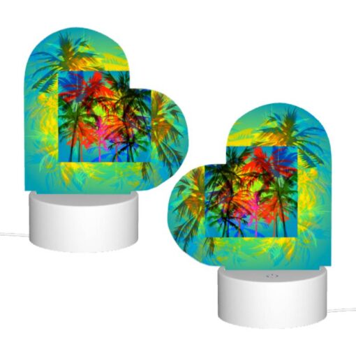 Love Acrylic Night Light, A Colorful Image Of Palm Trees Against A Blue Sky. -Nuas Diy Shop 6a2ca80313a9d3af4259bbbba54286f3f539f7f5