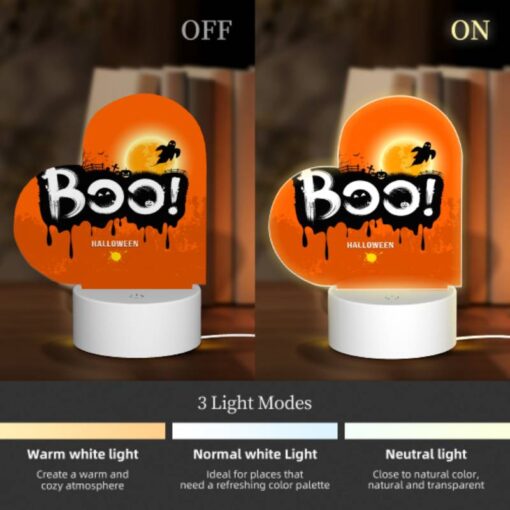Love Acrylic Night Light, A Halloween Poster With A Spooky Scene And The Word "BOO!" Written On It. -Nuas Diy Shop 6a2e6ace18ca91b7789a6b30c2586d8978fbc0a4