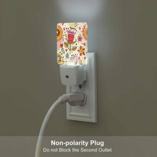 Night Light Set Of 2, A Colorful Flower With A Red Center Is Surrounded By Other Flowers And Hearts. -Nuas Diy Shop 6a40c311f037801c70081cc3d44f8dea762af099