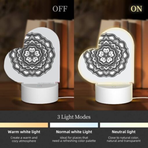 Love Acrylic Night Light, A Black And White Drawing Of A Flower. -Nuas Diy Shop 6a8e0999bda8eacdcf2c226c474df3fcf7d7c93e