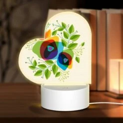 Love Acrylic Night Light, A Colorful Flower Arrangement With Green Leaves.