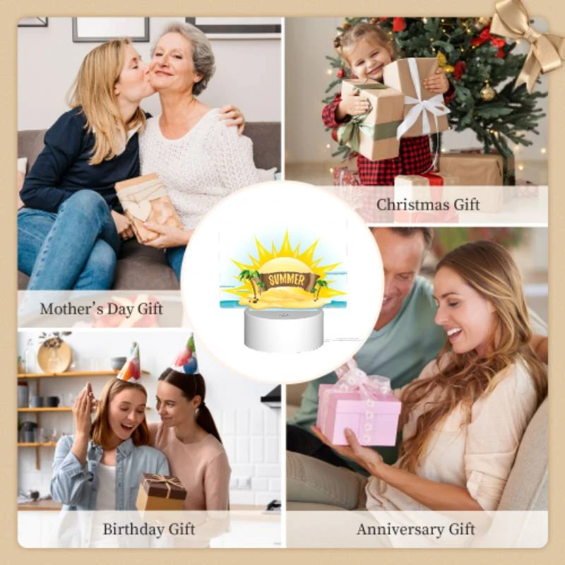 Rectangular Acrylic Night Light, A sunny day at the beach with a sign that says "Summer". Rectangular Acrylic Night Light, A Sunny Day At The Beach With A Sign That Says "Summer". -Nuas Diy Shop 6b082a64dda1f91c28ff06c92a72b7757d4aa563