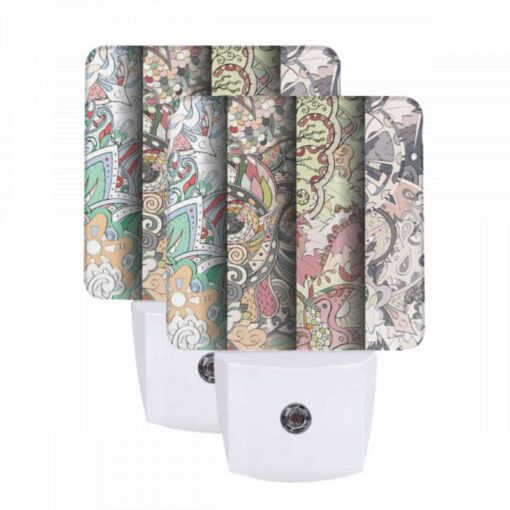 Night Light Set Of 2, Three Colorful And Intricate Designs Are Displayed Side By Side. -Nuas Diy Shop 6b17547b4ade5ed18c1fbc53c0d8fb65a20efc73