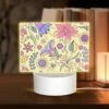 Rectangular Acrylic Night Light, A Colorful Floral Pattern With Purple -Nuas Diy Shop 6b32dc570ee60b2e1d3c430963b37bc3f22dced3