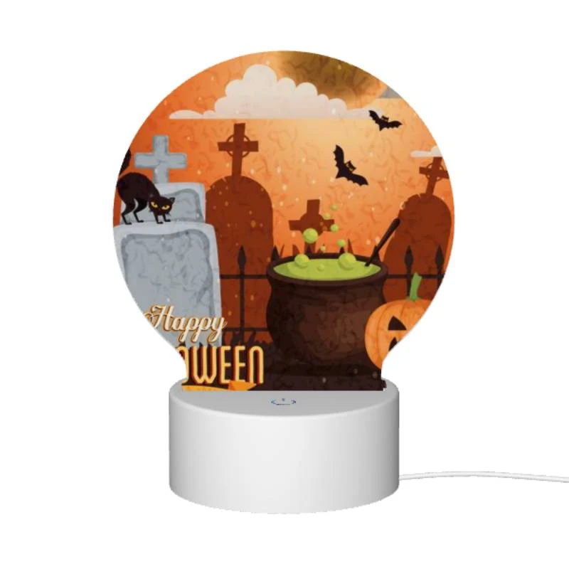 Round Acrylic Night Light, A Halloween poster with a cat Round Acrylic Night Light, A Halloween Poster With A Cat -Nuas Diy Shop 6b69a0773bf8a3e9b05effb9e895d518281aa28a