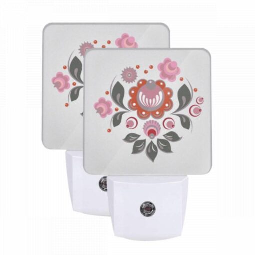 Night Light Set Of 2, A Colorful Flower Design With A Pink Flower In The Center. -Nuas Diy Shop 6ba1379a35a1ace23847dde27ac2b1a46019104d