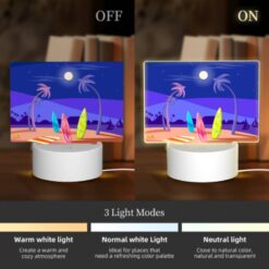 Rectangular Acrylic Night Light, A Beach Scene With A Surfboard And A Boat. -Nuas Diy Shop 6be4db28da259c591dbe2b4d5a65613be8d0d16d