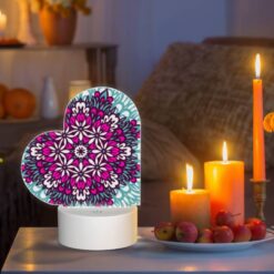 Love Acrylic Night Light, A Colorful Flower Design With Pink And Purple Hues. -Nuas Diy Shop 6c276927ddebe1a1085b094960bcb4429788d78a