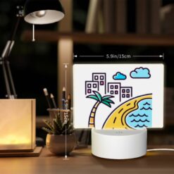 Rectangular Acrylic Night Light, A Cartoon Drawing Of A Beach With A Palm Tree And A Road. -Nuas Diy Shop 6c5fa8b52f15bfe9aa0139789302a4b433c0d93c