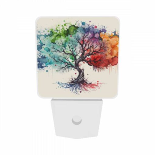 Night Light Set Of 2, A Tree With Many Colors On It. -Nuas Diy Shop 6c9fed35ec7a2271ac2f8eff534e510bae5ef920