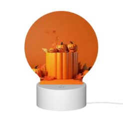 Round Acrylic Night Light, A Stack Of Pumpkins With Leaves On Top. -Nuas Diy Shop 6cc467eb143f753e32663bea77973f6224aabd5f