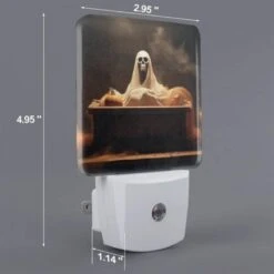 Night Light Set Of 2, A Skeleton Is Sitting On A Coffin With A Pumpkin On It. 3 Night Light Set Of 2, A Skeleton Is Sitting On A Coffin With A Pumpkin On It. -Nuas Diy Shop 6cc7da40fcecfebcb1b297453eec6bf9be3ac2ad