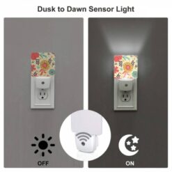 Night Light Set Of 2, A Colorful Floral Pattern With A Yellow Center. -Nuas Diy Shop 6ce4da73f9a93b3597b9987fa13cbcf6a0253259