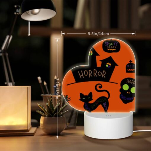 Love Acrylic Night Light, A Halloween Themed Poster With A Cat And A Skull. -Nuas Diy Shop 6ce6de647947c2b22e896e6d71228eabeead1119