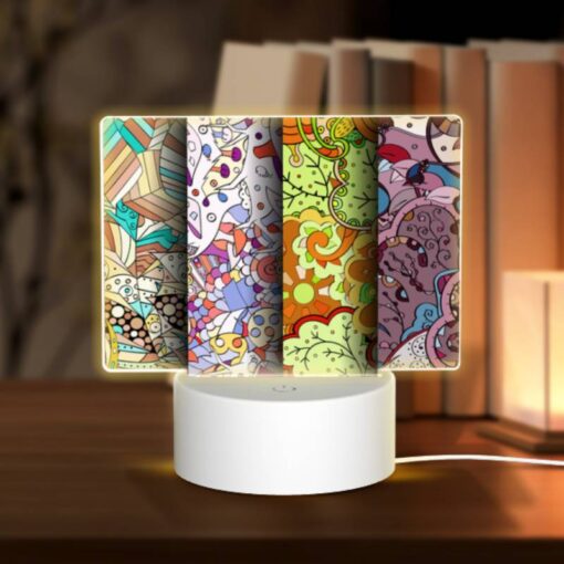 Rectangular Acrylic Night Light, Four Different Colored Paintings Of Leaves. -Nuas Diy Shop 6d1807ca9d7bbaf1354311c3ea78681c91f04641