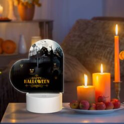 Love Acrylic Night Light, A Halloween Poster With A Fence And A Moon In The Background. -Nuas Diy Shop 6d5f59bc9b426d6efa913852744986b04779e577