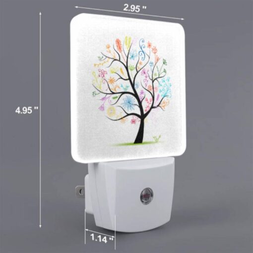 Night Light Set Of 2, A Colorful Tree With Many Different Colored Flowers On It. -Nuas Diy Shop 6d87a23185706050447f2e017ae5e3fd0ab5e035