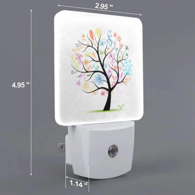 Night Light Set of 2, A colorful tree with many different colored flowers on it. Night Light Set Of 2, A Colorful Tree With Many Different Colored Flowers On It. -Nuas Diy Shop 6d87a23185706050447f2e017ae5e3fd0ab5e035