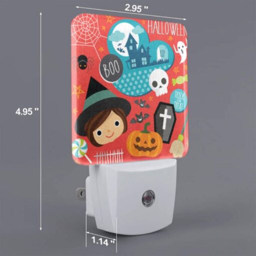 Night Light Set Of 2, A Halloween Themed Image With A Girl And Various Halloween Symbols. -Nuas Diy Shop 6e0d6e4c1ac4b53c35a5c14993a4dc17bf66a481