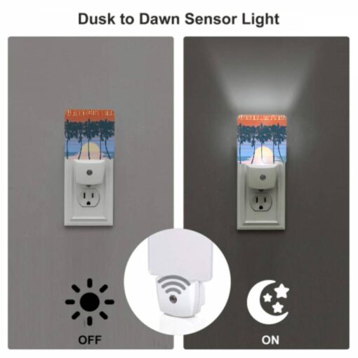 Night Light Set Of 2, A Colorful Poster Of A Sunset With Palm Trees. -Nuas Diy Shop 6ea1e3092bfc6a834b8c5e6bfa90f447a8fcde0a