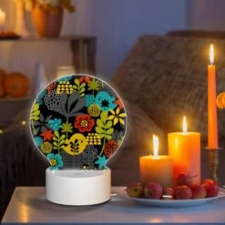 Round Acrylic Night Light, A Colorful Flower Pattern With Yellow -Nuas Diy Shop 6f7c3e5f01e428a6533bf4cc0c4d89e8dbd8aee2