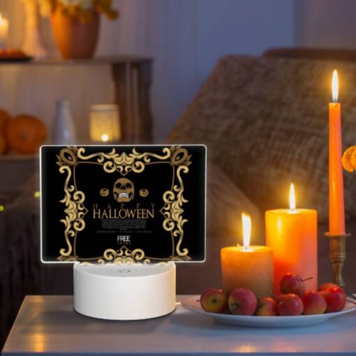 Rectangular Acrylic Night Light, A Skeleton Is On The Cover Of A Halloween Event. -Nuas Diy Shop 6f88a91ba22972a7ee0467e2f6571a9164801aed