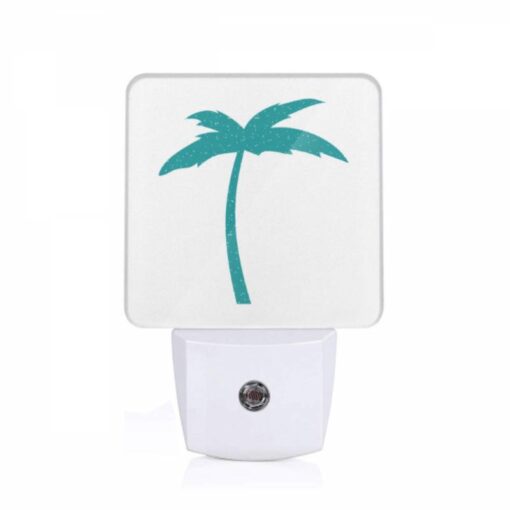 Night Light, A Green And White Palm Tree With A Blue Sky In The Background. -Nuas Diy Shop 6ffd65a7b3d96e3b3f7cd5e100ab13bc8725b8e2