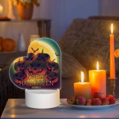 Love Acrylic Night Light, A Colorful Poster Of Pumpkins With The Words "Happy Halloween" Written On It. -Nuas Diy Shop 7008e90d1c9476bf65e536046d3bb900aa5833ea