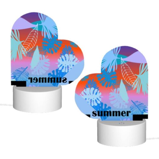 Love Acrylic Night Light, A Colorful Image Of Leaves And Flowers With The Words "Summer Holidays" Written In The Bottom Right Corner. -Nuas Diy Shop 70a1251f2ff06104ff747e4c83a02afc5227636b