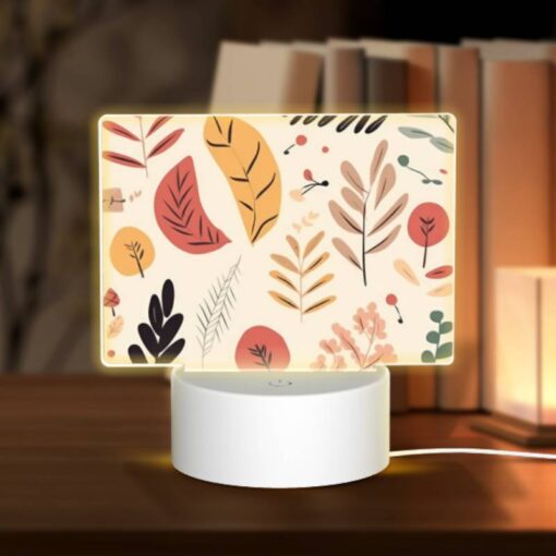 Rectangular Acrylic Night Light, A Collection Of Leaves And Flowers In Various Colors. -Nuas Diy Shop 71094877e50a16a64a4cf1804d27b70bd79e61b6