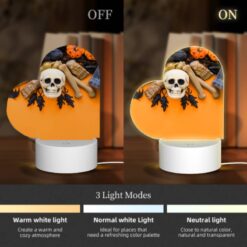 Love Acrylic Night Light, A Skeleton And A Skull Are On A Table With A Bat And A Book. -Nuas Diy Shop 717740363b0efcac3d130f29891422328075844d
