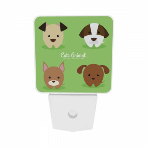 Night Light Set Of 2, Four Different Colored Dogs Are Shown In A Row. -Nuas Diy Shop 71844c2e4402b0df63d15fe2351354e306d0aa05