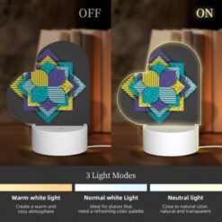 Love Acrylic Night Light, A Colorful Geometric Pattern Is Displayed On A Black Background. -Nuas Diy Shop 718d41c641eb1a045b8b3efcce2bbd52ee67e00d