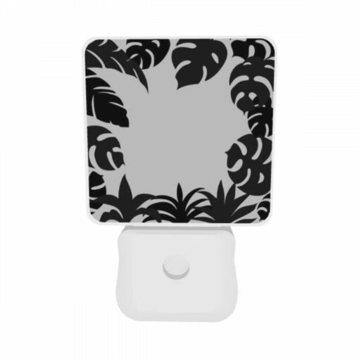 Night Light Set Of 2, A Black And White Image Of A Leafy Plant. -Nuas Diy Shop 71ab6b015822290578057aab3e407dde97a897f7