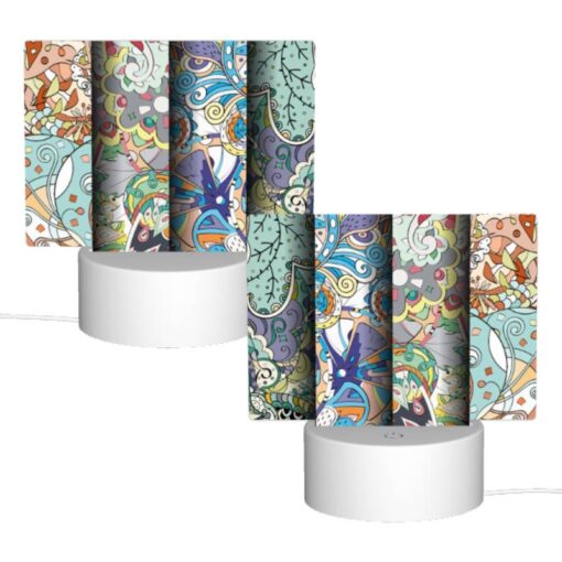 Rectangular Acrylic Night Light, Four Colorful And Intricate Designs Are Displayed Side By Side. -Nuas Diy Shop 72141bf432b8f939410f60b8df212ad0e5b1dc5c
