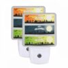 Night Light Set Of 2, Three Different Colored Banners With The Words "Happy Halloween" On Them. -Nuas Diy Shop 72379cc089f39719ae58e20c9aa9163bf03c3c88