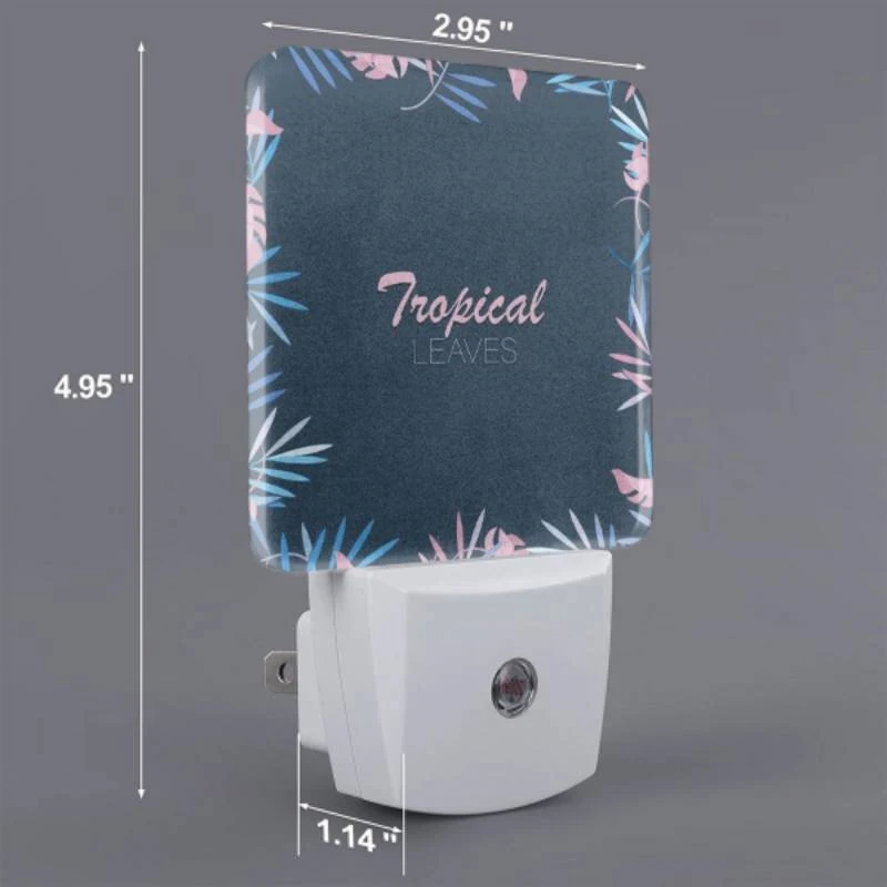 Night Light Set of 2, A blue and pink leaf design with the word tropical in pink. Night Light Set Of 2, A Blue And Pink Leaf Design With The Word Tropical In Pink. -Nuas Diy Shop 727e0b415e019328384e74143ed41863d434fa44