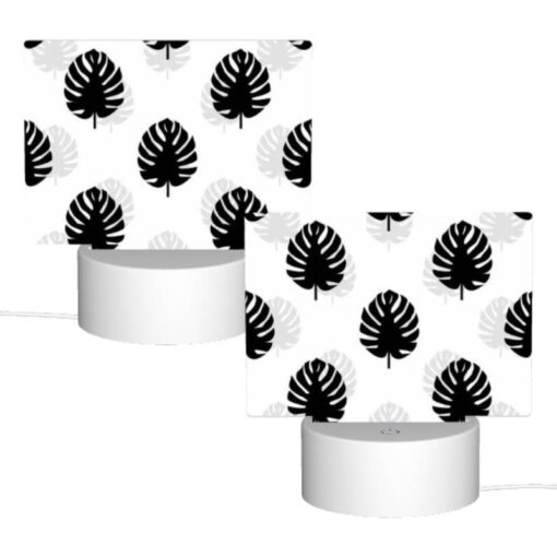 Rectangular Acrylic Night Light, A Pattern Of Trees With Black And White Leaves. -Nuas Diy Shop 7370469b01e4a5cc17a694cf26f123b5152ffb9f