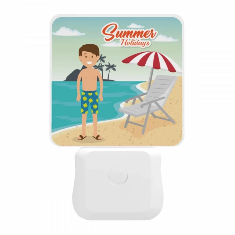 Night Light, A boy is standing on a beach in front of a lounge chair and an umbrella. Night Light, A Boy Is Standing On A Beach In Front Of A Lounge Chair And An Umbrella. -Nuas Diy Shop 73b7e921e2159f72b9de50c2f2a16d429af800ff