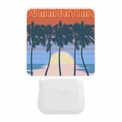 Night Light, A Colorful Poster Of A Sunset With Palm Trees. -Nuas Diy Shop 7439fdaefd1a51e34cb80bb136461ce8ef03be09