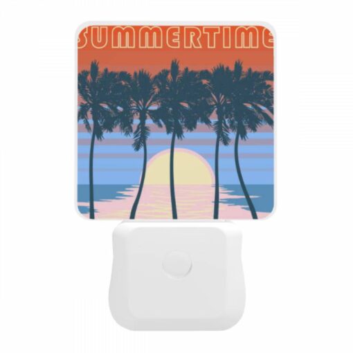 Night Light, A Colorful Poster Of A Sunset With Palm Trees. -Nuas Diy Shop 7439fdaefd1a51e34cb80bb136461ce8ef03be09
