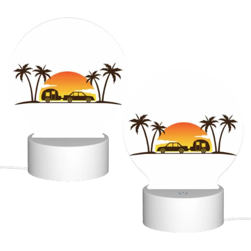 Round Acrylic Night Light, A car is driving down a road with a camper trailer attached to it. Round Acrylic Night Light, A Car Is Driving Down A Road With A Camper Trailer Attached To It. -Nuas Diy Shop 74847bda368c072eaad7297503389dd04d6d3d8e