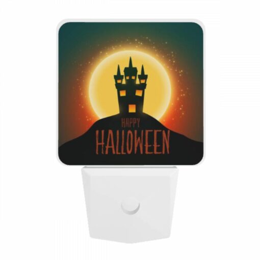Night Light, A Halloween Poster With A Castle And The Words "Happy Halloween" Written On It. -Nuas Diy Shop 74f03a031f3d3ca14c3e8dd52ad32c74b0701002