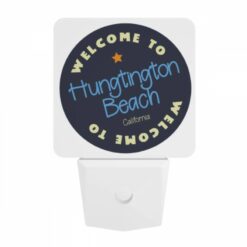 Night Light, A Blue And White Sign That Says Welcome To Huntington Beach. -Nuas Diy Shop 75695828dd09d6261d9ebfe9a36dd594d8ae94c2