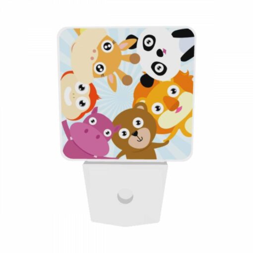 Night Light Set Of 2, A Group Of Cartoon Animals -Nuas Diy Shop 75cd70cfe9b9f6a0973d60f73626378614b19f06