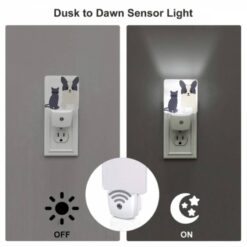 Night Light, A Black Cat And A Black And White Dog Standing Next To Each Other. -Nuas Diy Shop 75f6b44880840e94ceb5768af73084533f1da275