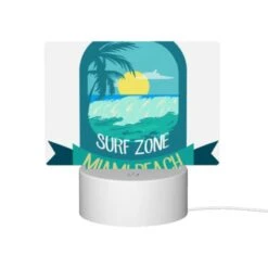 Rectangular Acrylic Night Light, A Logo For Miami Beach With A Sun And Palm Trees. -Nuas Diy Shop 75fe6599dd42601a4b437dae8c75778627d1736c