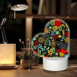 Love Acrylic Night Light, A Colorful Bird Pattern With Red Birds And Yellow Flowers. -Nuas Diy Shop 761d8e0403574c89082608d87086fc39c1ddf3e8
