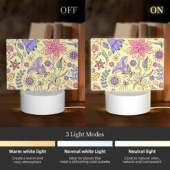 Rectangular Acrylic Night Light, A Colorful Floral Pattern With Purple -Nuas Diy Shop 762c67a80756d6cd70f905a0280d1955b03908ae